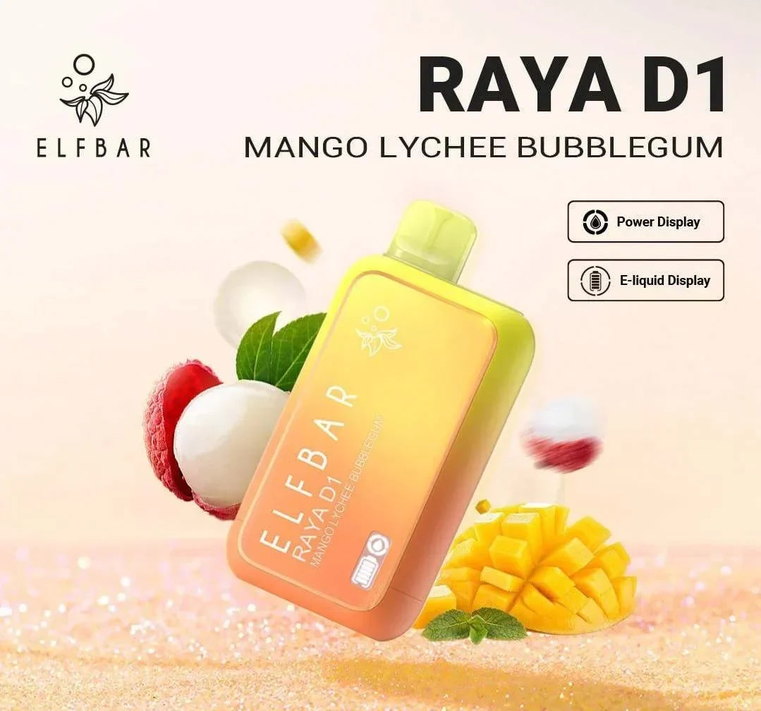 ELF BAR RAYA D1 – Mango Lychee Bubblegum - Vape.org.in