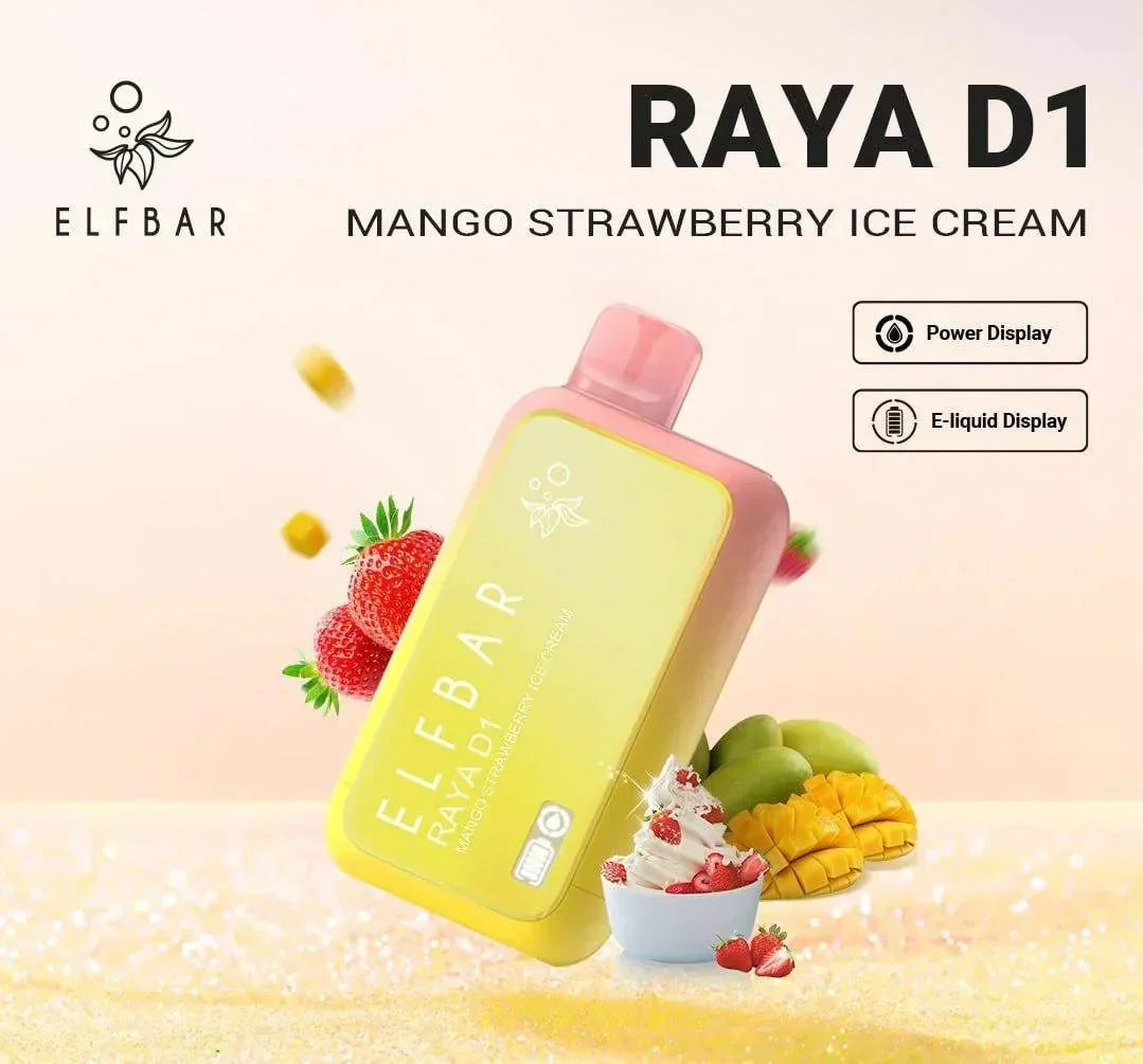 ELF BAR RAYA D1 – Mango Strawberry Ice Cream - Vape.org.in