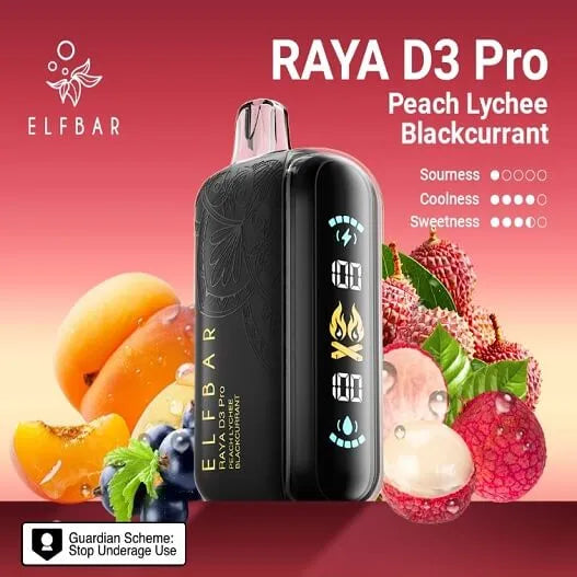 Elf Bar Raya D3 Pro 30 K – Peach Lychee Blackcurrant - Vape.org.in