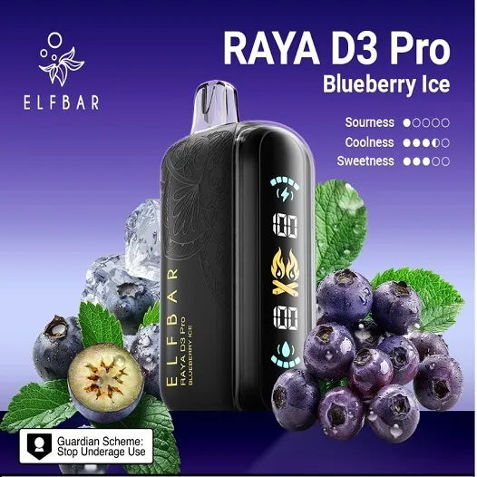 Elf Bar Raya D3 Pro 30K – Blueberry Ice - Vape.org.in