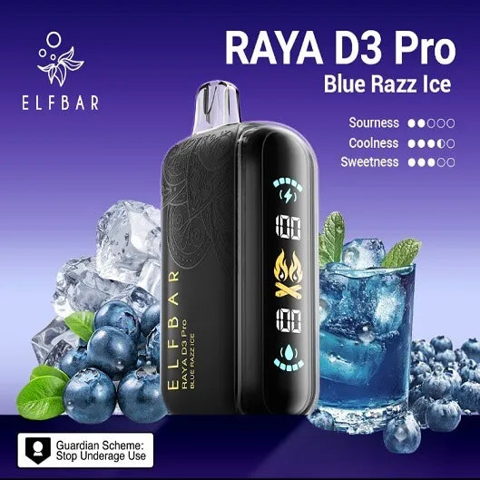 Elf Bar Raya D3 Pro 30K Blue Razz Ice - Vape.org.in