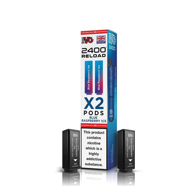 IVG 2400 Reload Blue Raspberry Ice Prefilled Vape Pods - 20mg - 2PK