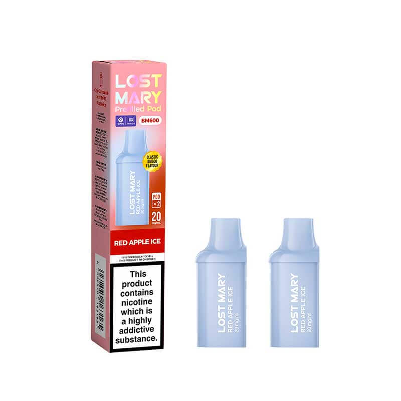 Lost Mary BM600 Red Apple Ice Prefilled Vape Pods 20mg - 2PK