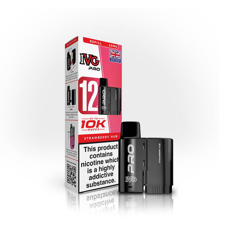 IVG Pro 12 Strawberry Hub Prefilled Vape Pod + Refill
