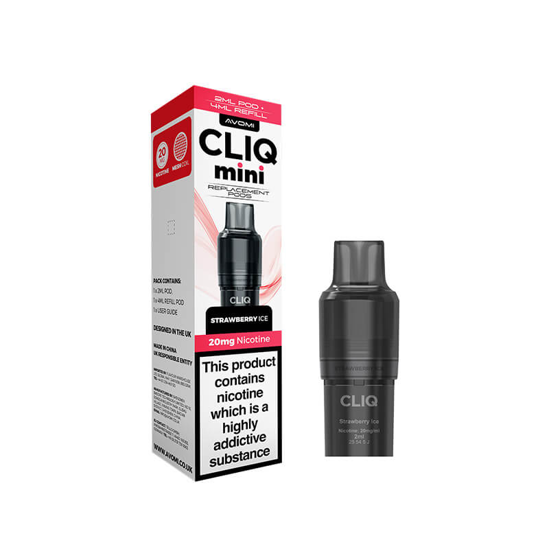 Avomi CLIQ Mini Prefilled Vape Pod + Refill - Strawberry Ice